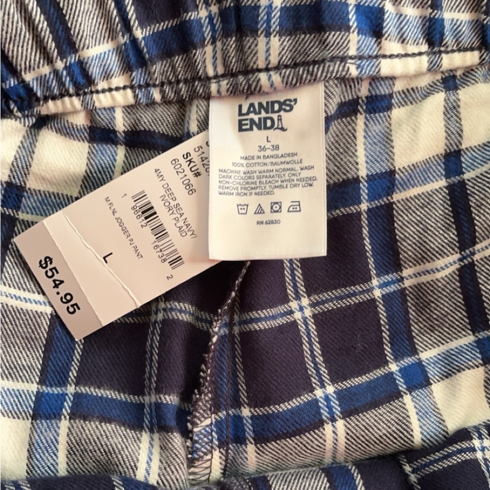 Dea sea navy/ivory plaid jogger PJ pants